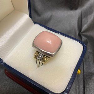 Beautiful Lagos two tone ring with pink stone